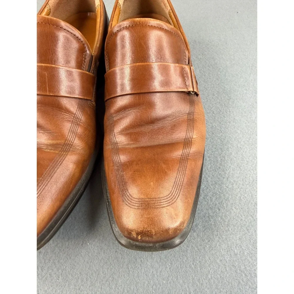 ECCO Edinburgh Loafers Mens EU‎ 41 US 7.5 Brown Leather Slip On Dress Shoes